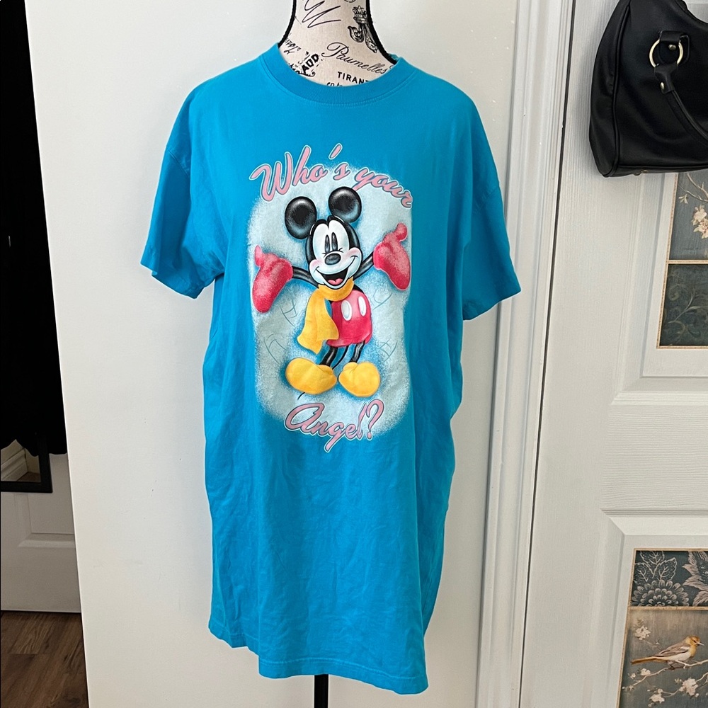 💗Blue Mickey Mouse Graphic T-Shirt/Tunic/Beach cover